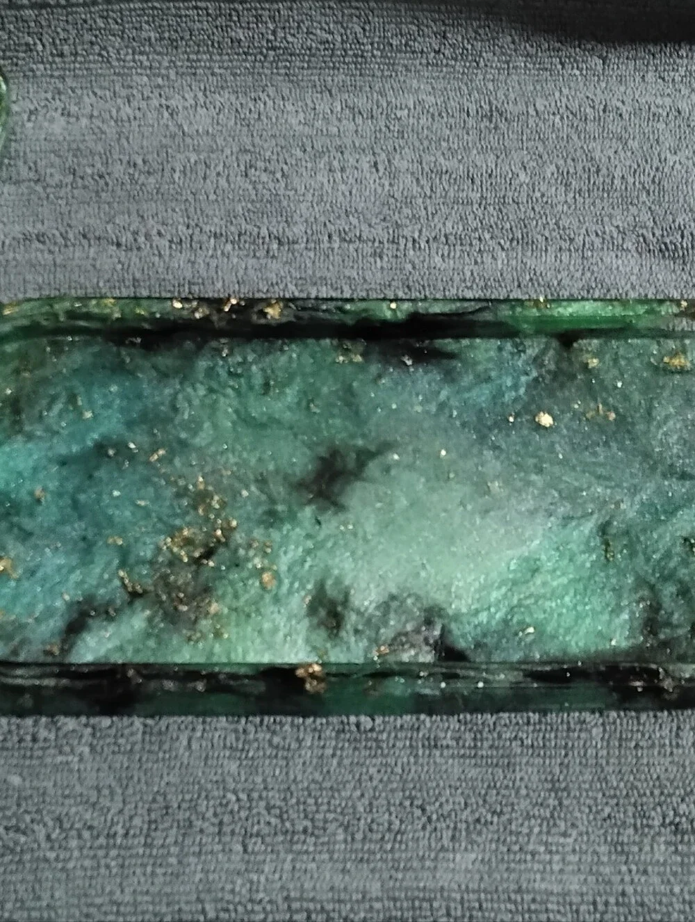 Handcrafted Green Marble Bath Accessory Set with Gold Accents